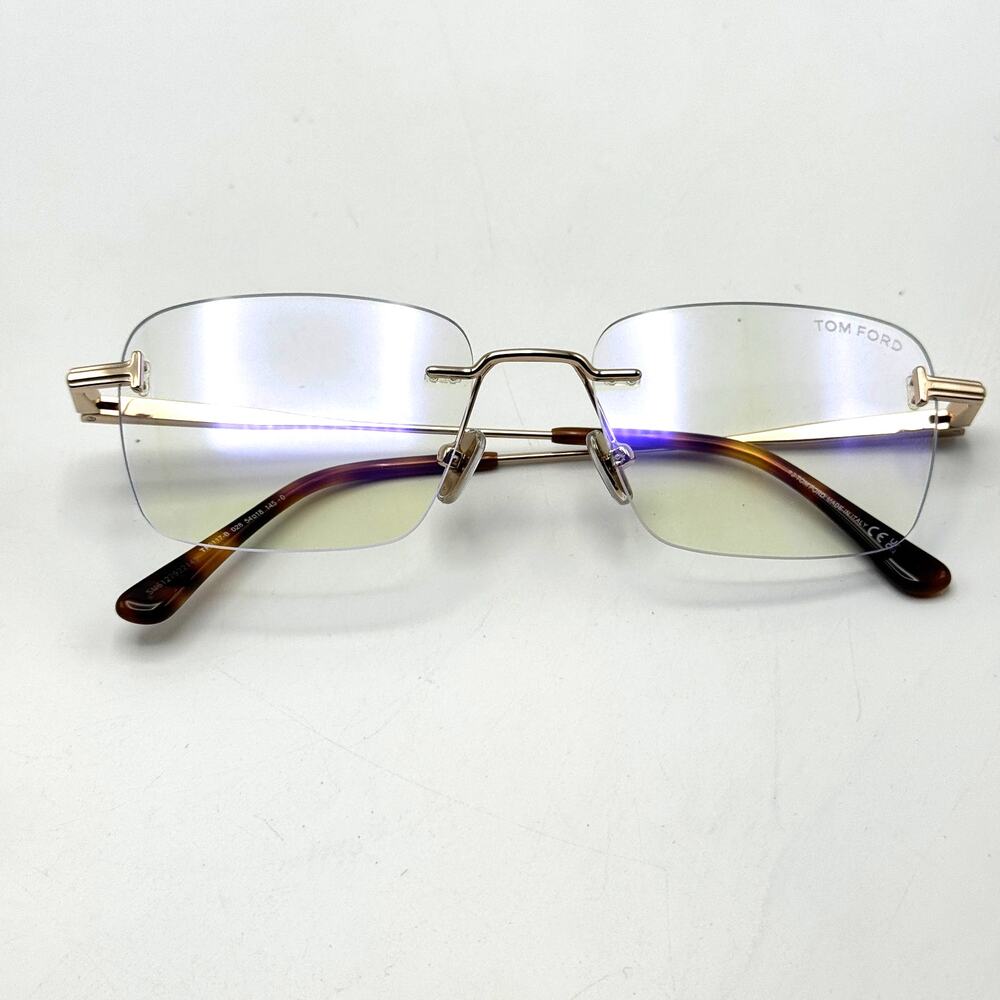 Tom Ford Eyeglasses Frame TF6117-B 028 Rose Gold Rimless Blue Light Block 54mm